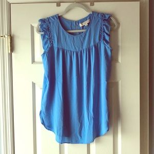 Ann Taylor LOFT ruffle sleeveless blouse